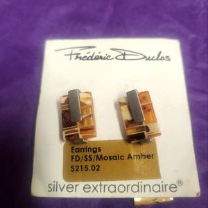 Fredrick Duclos Amber Mosaic post earrings